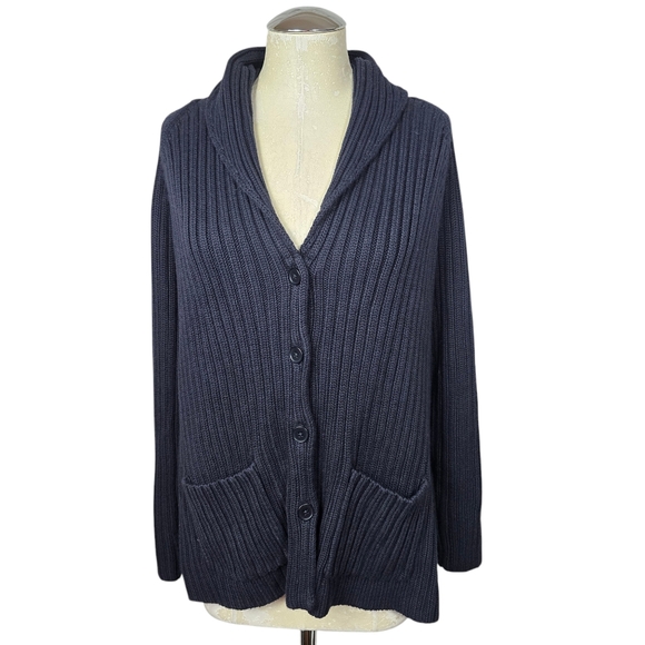 Talbots Sweaters - Talbots Knit Navy Blue Button Down Cardigan 1X